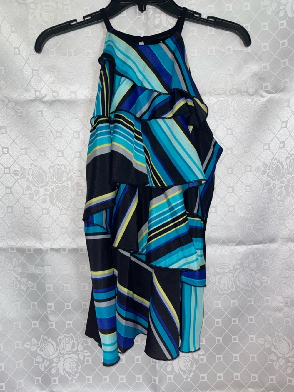 Worthington Striped Tank Top in Teal, Blue, Yellow & Black